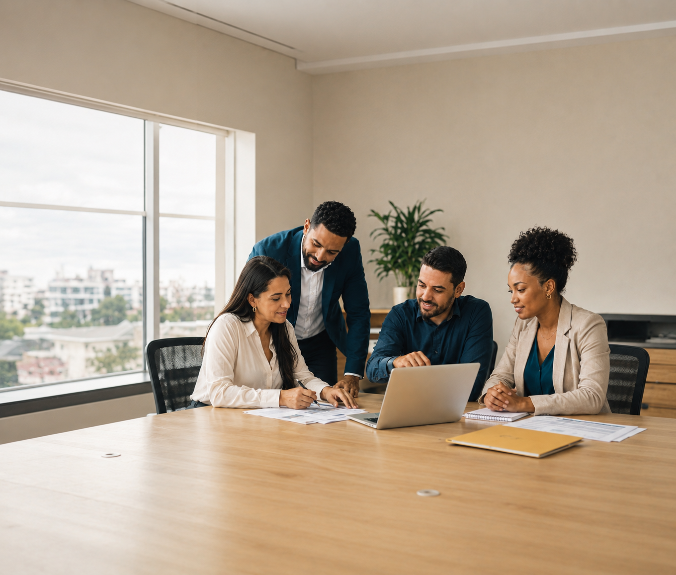 Equipe da CSI analisando relatórios no escritório em Aracaju